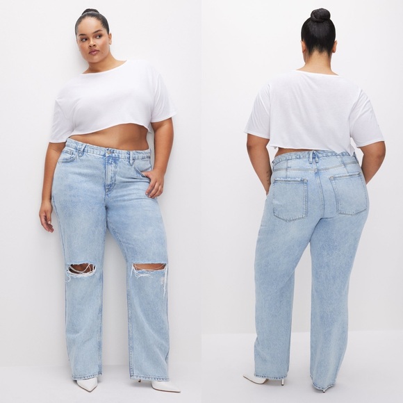 Good American Good 90’s Icon High-Waist Straight Leg Jeans Size 16 NEW
